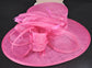 Elegant Hot Pink Sinamay Derby Hat, Wide Brim Fascinator for Kentucky Derby, Wedding Guest Hat, Tea Party Hat, Ascot Hat for Women