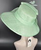Elegant Mint Green Sinamay Derby Hat, Wide Brim Fascinator for Kentucky Derby, Wedding Guest Hat, Tea Party Hat, Ascot Hat for Women
