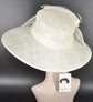 Elegant Off White/ Ivory Sinamay Derby Hat, Wide Brim Fascinator for Kentucky Derby, Wedding Guest Hat, Tea Party Hat, Ascot Hat  For Women