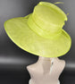 Elegant Lime Green Sinamay Derby Hat, Wide Brim Fascinator for Kentucky Derby, Wedding Guest Hat, Tea Party Hat, Ascot Hat  For Women