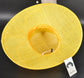 Lemon Yellow Three Layer Wide Brim Sinamay Hat Kentucky Derby Hat Wedding Church Tea Party Garden Carriage Party Ascort Royal Party Hat