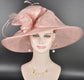 Elegant Blush Pink Sinamay Derby Hat, Wide Brim Fascinator for Kentucky Derby, Wedding Guest Hat, Tea Party Hat, Ascot Hat  For Women