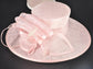 Elegant Baby Pink Sinamay Derby Hat, Wide Brim Fascinator for Kentucky Derby, Wedding Guest Hat, Tea Party Hat, Ascot Hat  For Women