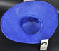 Royal Blue Three Layer Wide Brim Sinamay Hat Kentucky Derby Hat Wedding Church Tea Party Garden Carriage Party Ascort Royal Party Hat