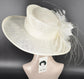 Off White/Ivory Kentucky Derby Hat, Wide Brim Sinamay Hat  for Women, Royal Ascot Hat, Tea Party Hat, Wedding Guest Hat, Spring Racing Hat