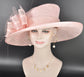 Pink Kentucky Derby Hat, Wide Brim Sinamay Hat  for Women, Royal Ascot Hat, Tea Party Hat, Wedding Guest Hat, Spring Racing Hat