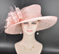 Pink Kentucky Derby Hat, Wide Brim Sinamay Hat  for Women, Royal Ascot Hat, Tea Party Hat, Wedding Guest Hat, Spring Racing Hat
