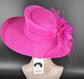 Fuchsia Pink Kentucky Derby Hat, Wide Brim Sinamay Hat  for Women, Royal Ascot Hat, Tea Party Hat, Wedding Guest Hat, Spring Racing Hat