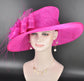 Fuchsia Pink Kentucky Derby Hat, Wide Brim Sinamay Hat  for Women, Royal Ascot Hat, Tea Party Hat, Wedding Guest Hat, Spring Racing Hat