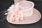 Baby Pink w Ivory Kentucky Derby Hat, Wide Brim Sinamay Hat  for Women, Royal Ascot Hat, Tea Party Hat, Wedding Guest Hat, Spring Racing Hat