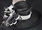 Black w White Kentucky Derby Hat, Wide Brim Sinamay Hat  Royal Ascot Hat, Tea Party Hat, Wedding Guest Hat, Spring Racing Hat