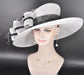 White w Black Kentucky Derby Hat, Wide Brim Sinamay Hat  Royal Ascot Hat, Tea Party Hat, Wedding Guest Hat, Spring Racing Hat