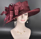 Burgundy/Maroon/Wine Kentucky Derby Hat, Wide Brim Sinamay Hat  Royal Ascot Hat, Tea Party Hat, Wedding Guest Hat, Carriage Party Hat