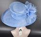 Light Blue  Kentucky Derby Hat, Wide Brim Sinamay Hat  Royal Ascot Hat, Tea Party Hat, Wedding Guest Hat, Spring Racing Hat