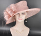Blush/Dusty Pink  Derby Hat, Wide Brim Sinamay Hat  Royal Ascot Hat, Tea Party Hat, Wedding Guest Hat, Spring Racing Hat