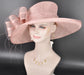 Blush/Dusty Pink  Derby Hat, Wide Brim Sinamay Hat  Royal Ascot Hat, Tea Party Hat, Wedding Guest Hat, Spring Racing Hat