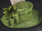 Olive Green  Derby Hat, Wide Brim Sinamay Hat  Royal Ascot Hat, Tea Party Hat, Wedding Guest Hat, Spring Racing Hat