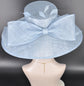 Light Blue Wide Brim Hat for Women, Kentucky Derby Hat, Church & Ascot Hat, Adjustable Size Elegant Statement Hat