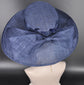 Navy Blue Wide Brim Hat for Women, Kentucky Derby Hat, Church & Ascot Hat, Adjustable Size Elegant Statement Hat