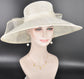 Ivory/Off White Wide Brim Hat for Women, Kentucky Derby Hat, Church & Ascot Hat, Adjustable Size Elegant Statement Hat