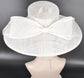 White Wide Brim Hat for Women, Kentucky Derby Hat, Church & Ascot Hat, Adjustable Size Elegant Statement Hat