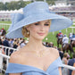 Light Blue Wide Brim Hat for Women, Kentucky Derby Hat, Church & Ascot Hat, Adjustable Size Elegant Statement Hat