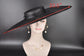 Wide Brim Sinamay Hat, 23.5 Inch Derby Hat, Ascot Hat, Church Hat, Wedding Hat, Statement Race Day Hat Coral Pink