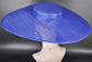 Wide Brim Sinamay Hat, 23.5 Inch Derby Hat, Ascot Hat, Church Hat, Wedding Hat, Statement Race Day Hat Royal Blue