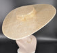 Wide Brim Sinamay Hat, 23.5 Inch Derby Hat, Ascot Hat, Church Hat, Wedding Hat, Statement Race Day Hat Gold