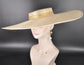 Wide Brim Sinamay Hat, 23.5 Inch Derby Hat, Ascot Hat, Church Hat, Wedding Hat, Statement Race Day Hat Gold