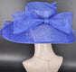 Royal Blue Wide Brim Hat for Women, Kentucky Derby Hat, Church & Ascot Hat, Adjustable Size Elegant Statement Hat