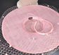 Pink Wide Brim Fascinator Hat with Veil 18 Inch Sinamay Ascot Hat for Wedding Race Day Mother of the Bride