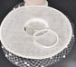 White Wide Brim Fascinator Hat with Veil 18 Inch Sinamay Ascot Hat for Wedding Race Day Mother of the Bride