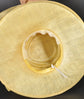 Wide Brim Sinamay  Hat for Kentucky Derby, Ascot Racing Hat, Elegant Wedding Guest Hat, Mother of the Bride Hat  Yellow