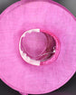 Wide Brim Sinamay Hat for Kentucky Derby, Ascot Racing Hat, Elegant Wedding Guest Hat, Mother of the Bride Hat  Fuchsia Pink