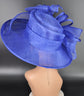 Wide Brim Sinamay  Hat for Kentucky Derby, Ascot Racing Hat, Elegant Wedding Guest Hat, Mother of the Bride Hat Royal Blue