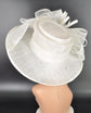Wide Brim Sinamay  Hat for Kentucky Derby, Ascot Racing Hat, Elegant Wedding Guest Hat, Mother of the Bride Hat White