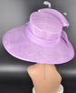 Lilac/light purple Three Layer Wide Brim Sinamay Hat Kentucky Derby Hat  Wedding Church Tea Party Garden Party Ascort Royal Party Hat
