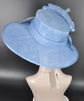 Elegant Light Blue Three Layer Wide Brim Sinamay Hat Kentucky Derby Hat Wedding Church Tea Party Garden Party Ascort Royal Party Hat