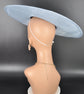 Light Blue Wide Brim Sinamay Fascinator Hat  Ascot Royal Hat for Wedding Race Day Kentucky Derby Party Mother of the Bride