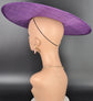 Purple Wide Brim Sinamay Fascinator Hat  Ascot Royal Hat for Wedding Race Day Kentucky Derby Party Mother of the Bride