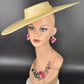 Yellow Wide Brim Sinamay Fascinator Hat  Ascot Royal Hat for Wedding Race Day Kentucky Derby Party Mother of the Bride
