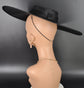 Black Wide Brim Sinamay Fascinator Hat  Ascot Royal Hat for Wedding Race Day Kentucky Derby Party Mother of the Bride
