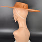 Copper Orange Wide Brim Sinamay Fascinator Hat  Ascot Royal Hat for Wedding Race Day Kentucky Derby Party Mother of the Bride