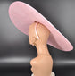 Pink Super Wide Brim Sinamay Fascinator Hat  Ascot Royal Hat for Wedding Race Day Kentucky Derby Party Mother of the Bride Studio Photoshoot