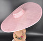 Pink Super Wide Brim Sinamay Fascinator Hat  Ascot Royal Hat for Wedding Race Day Kentucky Derby Party Mother of the Bride Studio Photoshoot