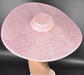 Pink Super Wide Brim Sinamay Fascinator Hat  Ascot Royal Hat for Wedding Race Day Kentucky Derby Party Mother of the Bride Studio Photoshoot