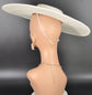 Ivory/ Off White Wide Brim Sinamay Fascinator Hat  Ascot Royal Hat for Wedding Race Day Kentucky Derby Party Mother of the Bride