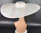 White Super  Wide Brim Sinamay Fascinator Hat  Ascot Royal Hat Wedding Race Day Kentucky Derby Party Mother of the Bride Studio Photoshoot