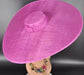 Fuchsia Pink Wide Brim Sinamay Fascinator Hat Ascot Royal Hat Wedding Race Day Kentucky Derby Party Mother of the Bride Studio Photoshoot